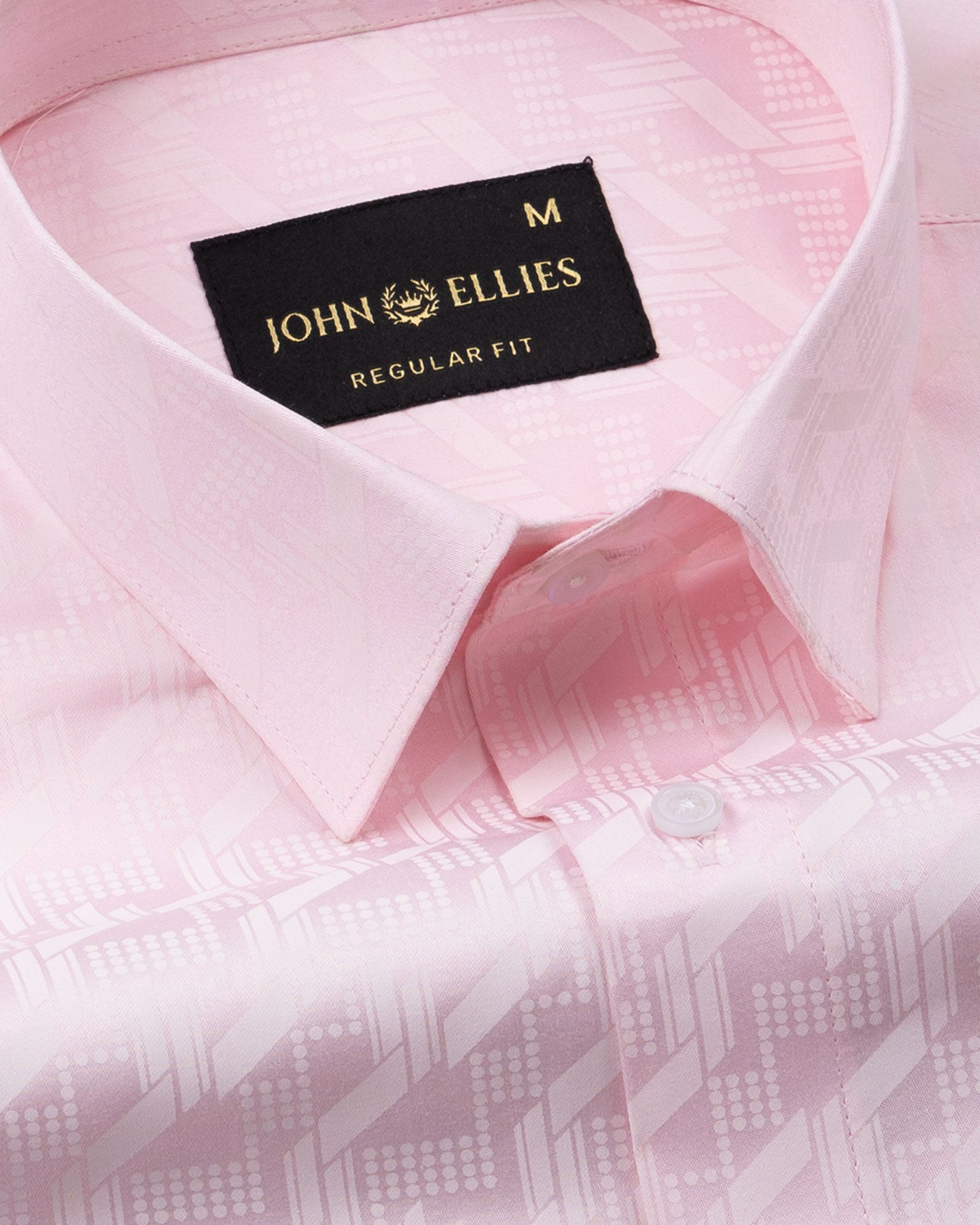 Leeds Pink Cotton Printed Shirt - John Ellies