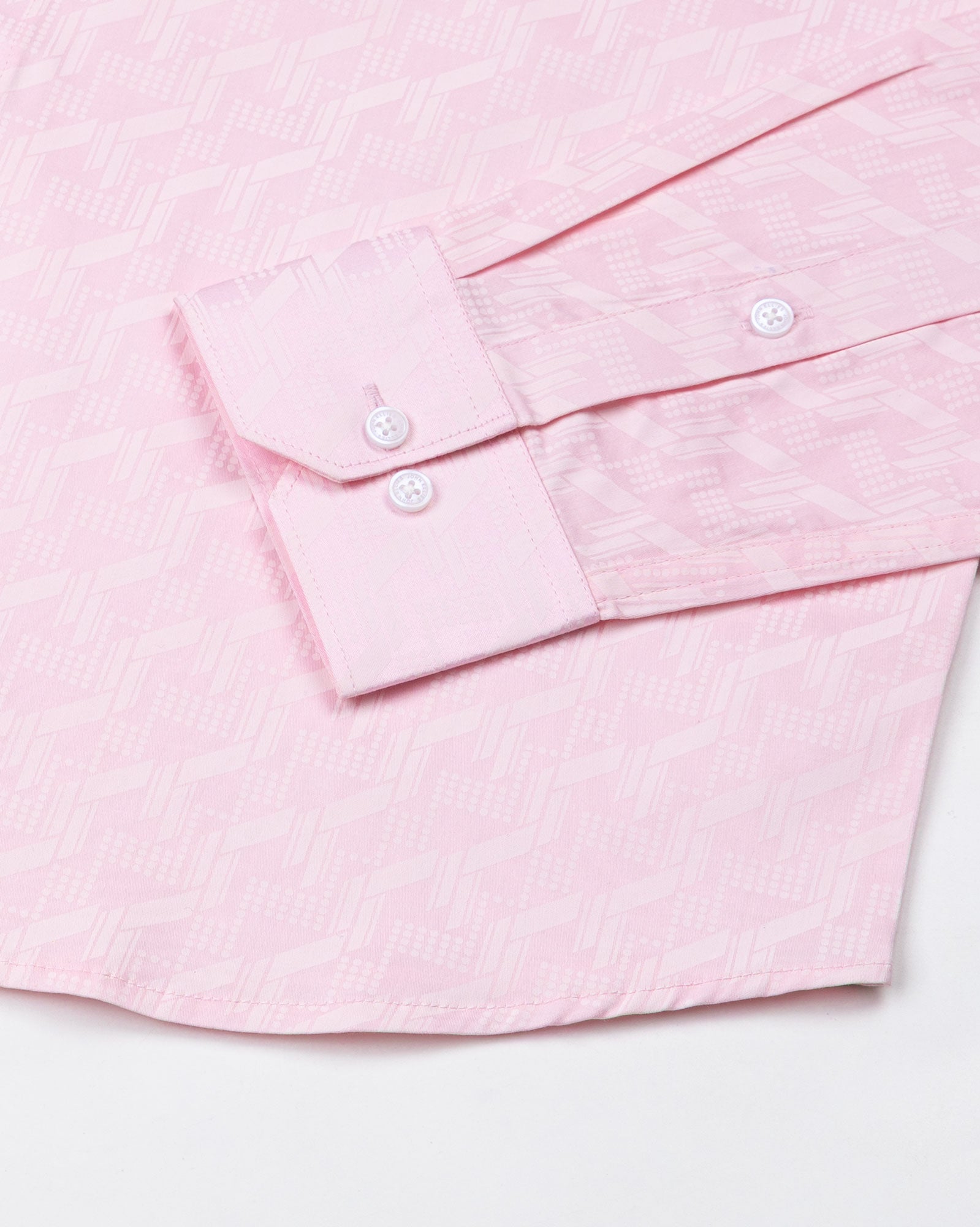 Leeds Pink Cotton Printed Shirt - John Ellies