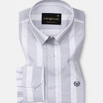 Zaretti Grey Stripe Cotton Shirt - John Ellies