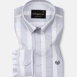 Zaretti Grey Stripe Cotton Shirt - John Ellies