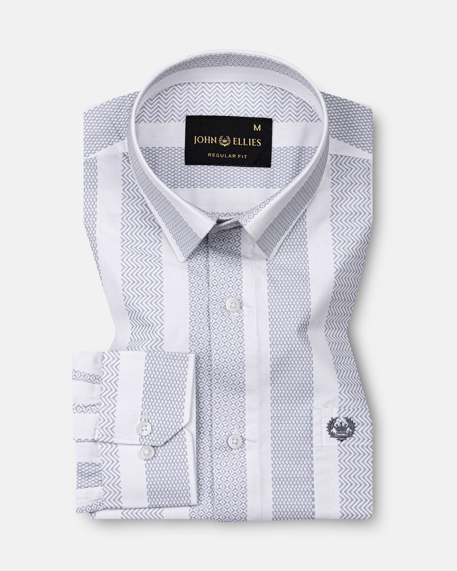 Zaretti Grey Stripe Cotton Shirt - John Ellies