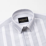 Zaretti Grey Stripe Cotton Shirt - John Ellies