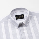 Zaretti Grey Stripe Cotton Shirt - John Ellies