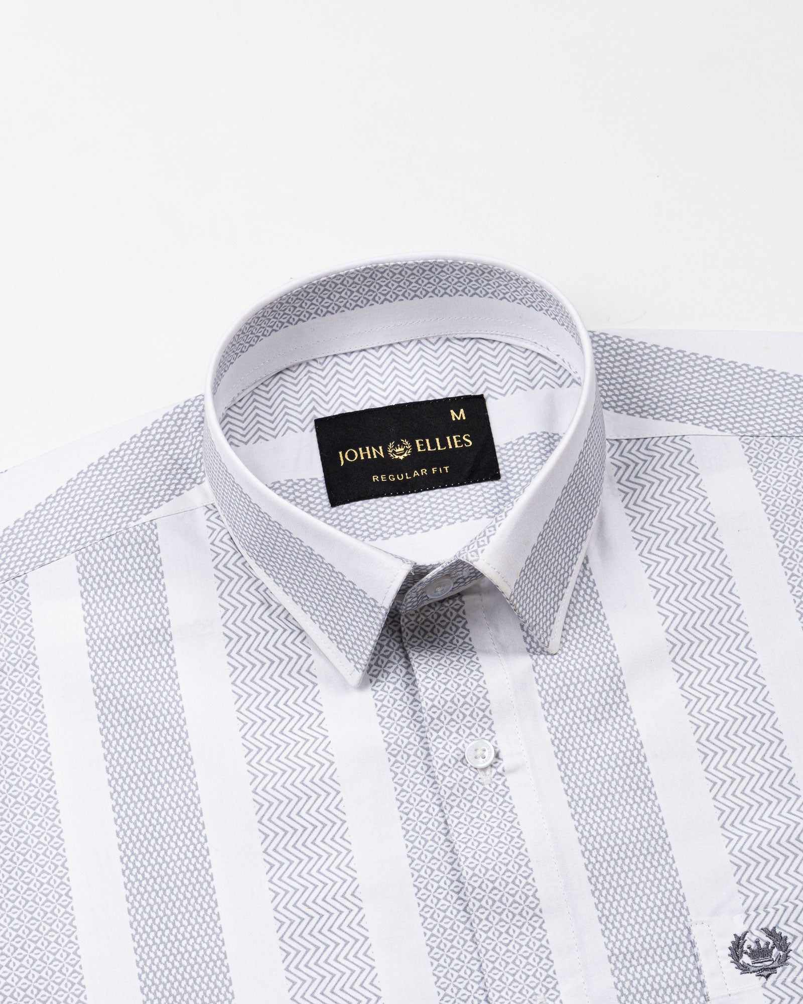 Zaretti Grey Stripe Cotton Shirt - John Ellies