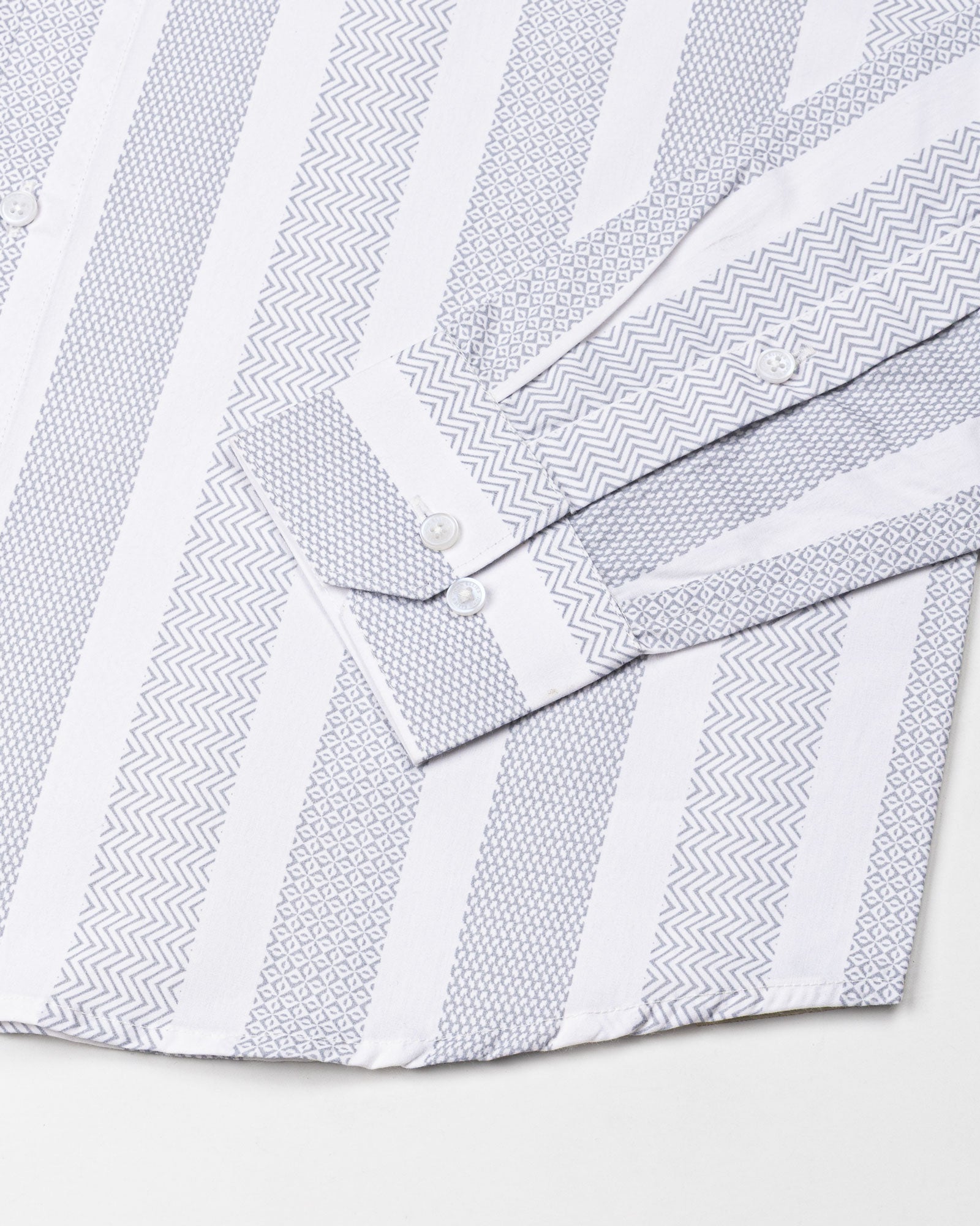 Zaretti Grey Stripe Cotton Shirt - John Ellies