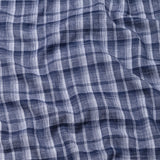 Morlae Navy Blue Linen Blend Check Shirt - John Ellies