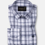 Morlae White Linen Blend Check Shirt - John Ellies
