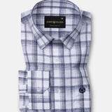 Morlae White Linen Blend Check Shirt - John Ellies
