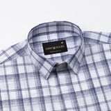 Morlae White Linen Blend Check Shirt - John Ellies
