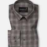 Morlae Brown Cotton Check Shirt - John Ellies