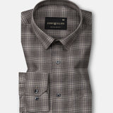 Morlae Brown Cotton Check Shirt - John Ellies