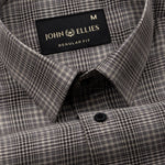 Morlae Brown Cotton Check Shirt - John Ellies