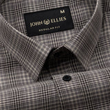Morlae Brown Cotton Check Shirt - John Ellies