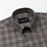 Morlae Brown Cotton Check Shirt - John Ellies