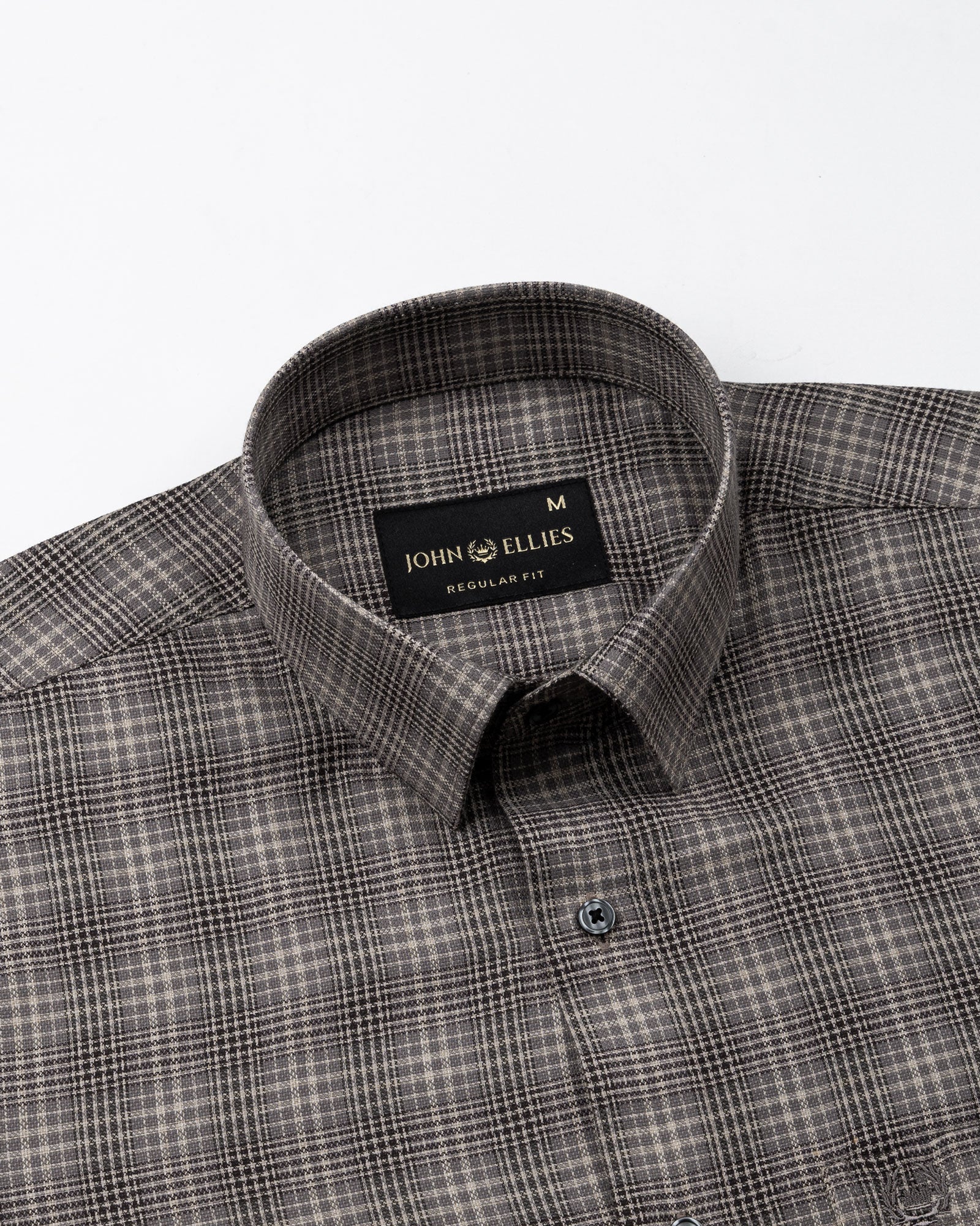Morlae Brown Cotton Check Shirt - John Ellies