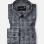 Morlae Grey Cotton Check Shirt - John Ellies