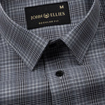 Morlae Grey Cotton Check Shirt - John Ellies