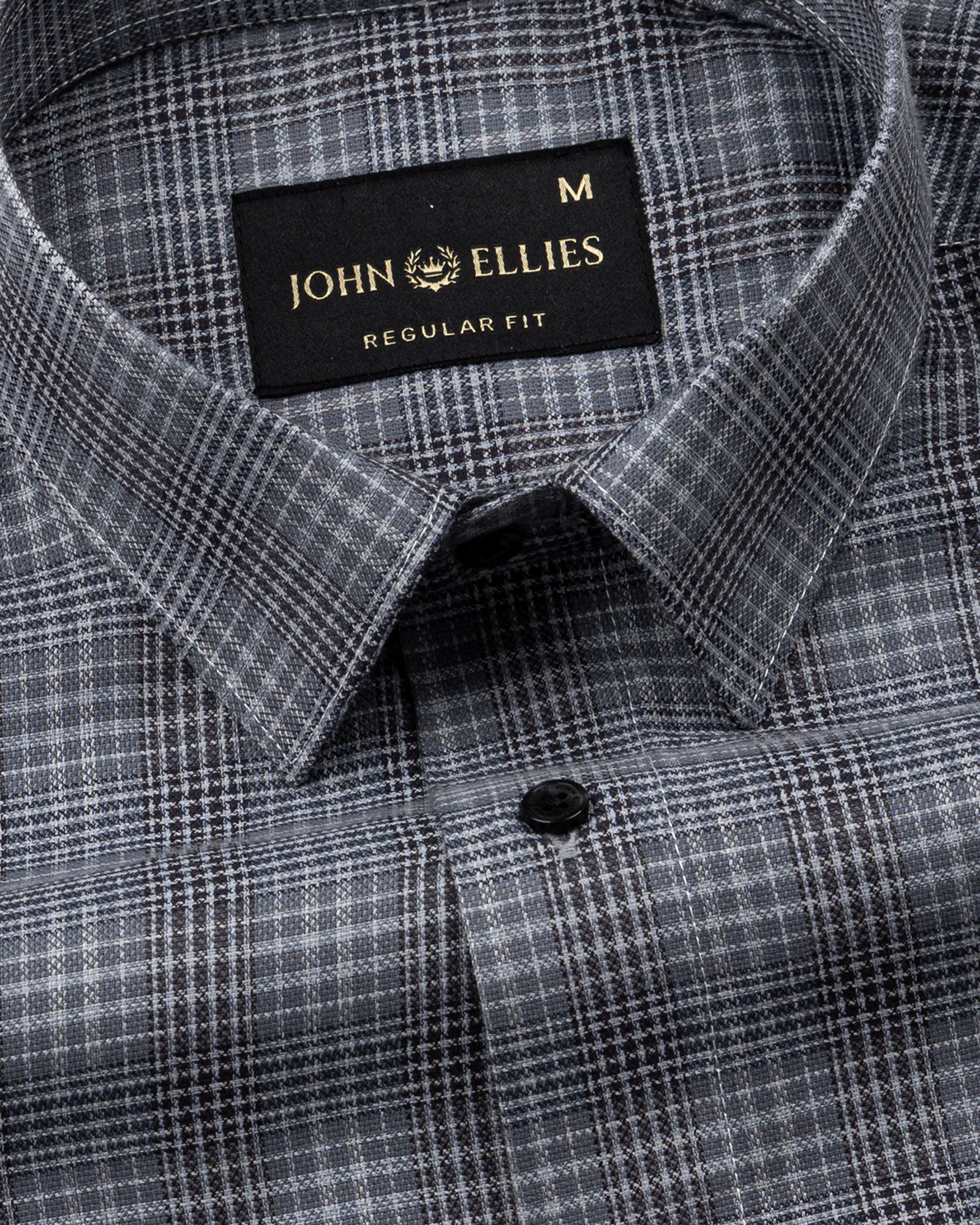 Morlae Grey Cotton Check Shirt - John Ellies