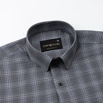 Morlae Grey Cotton Check Shirt - John Ellies