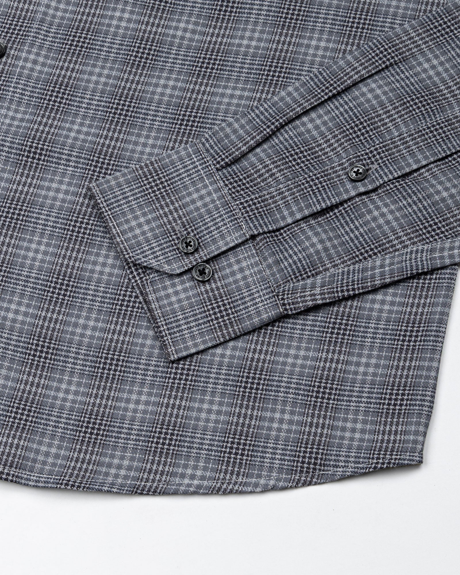 Morlae Grey Cotton Check Shirt - John Ellies