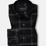 Morlae Black Cotton Check Shirt - John Ellies