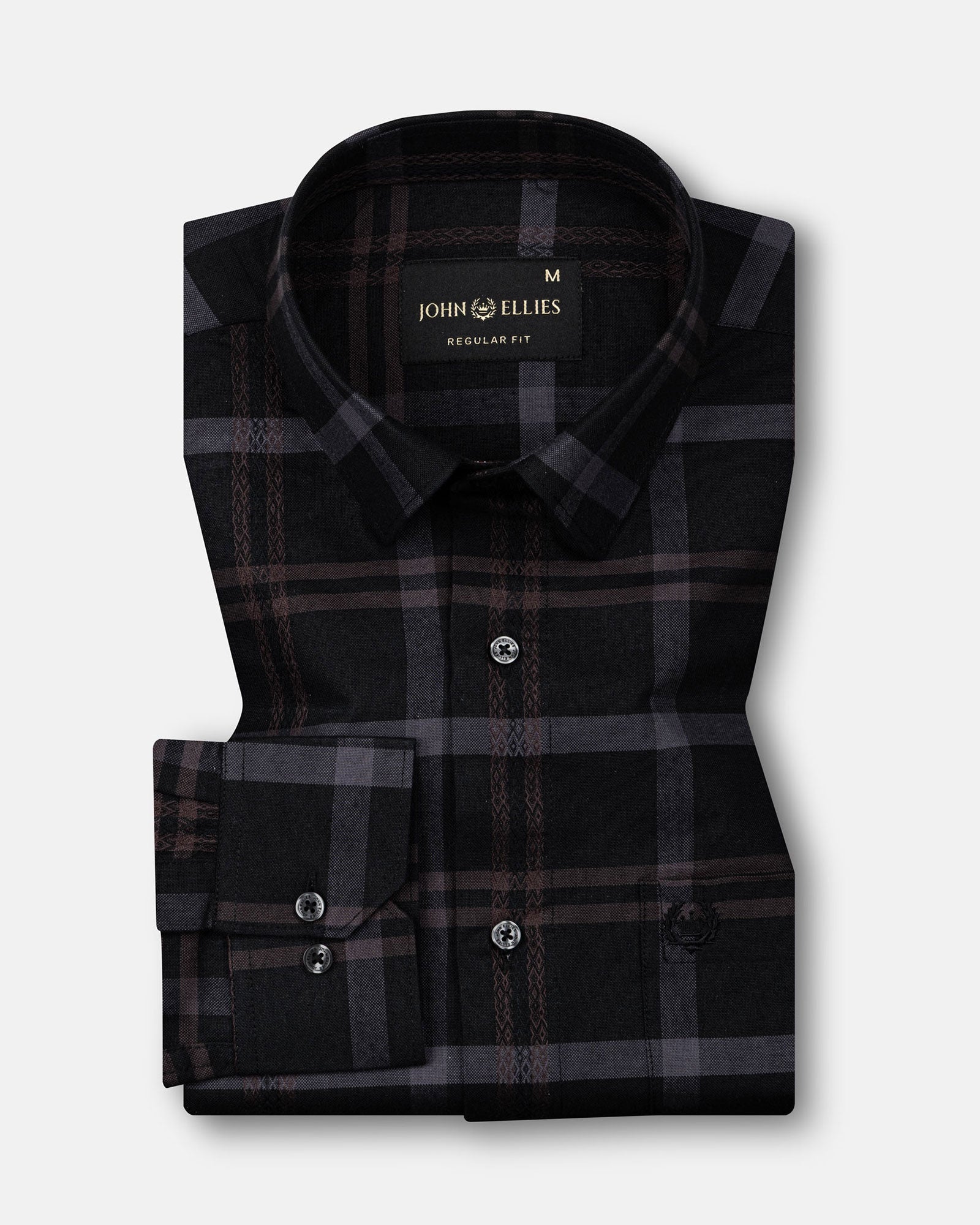 Morlae Black Cotton Check Shirt - John Ellies