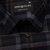 Morlae Black Cotton Check Shirt - John Ellies