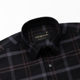 Morlae Black Cotton Check Shirt - John Ellies