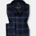 Morlae Blue Cotton Check Shirt - John Ellies