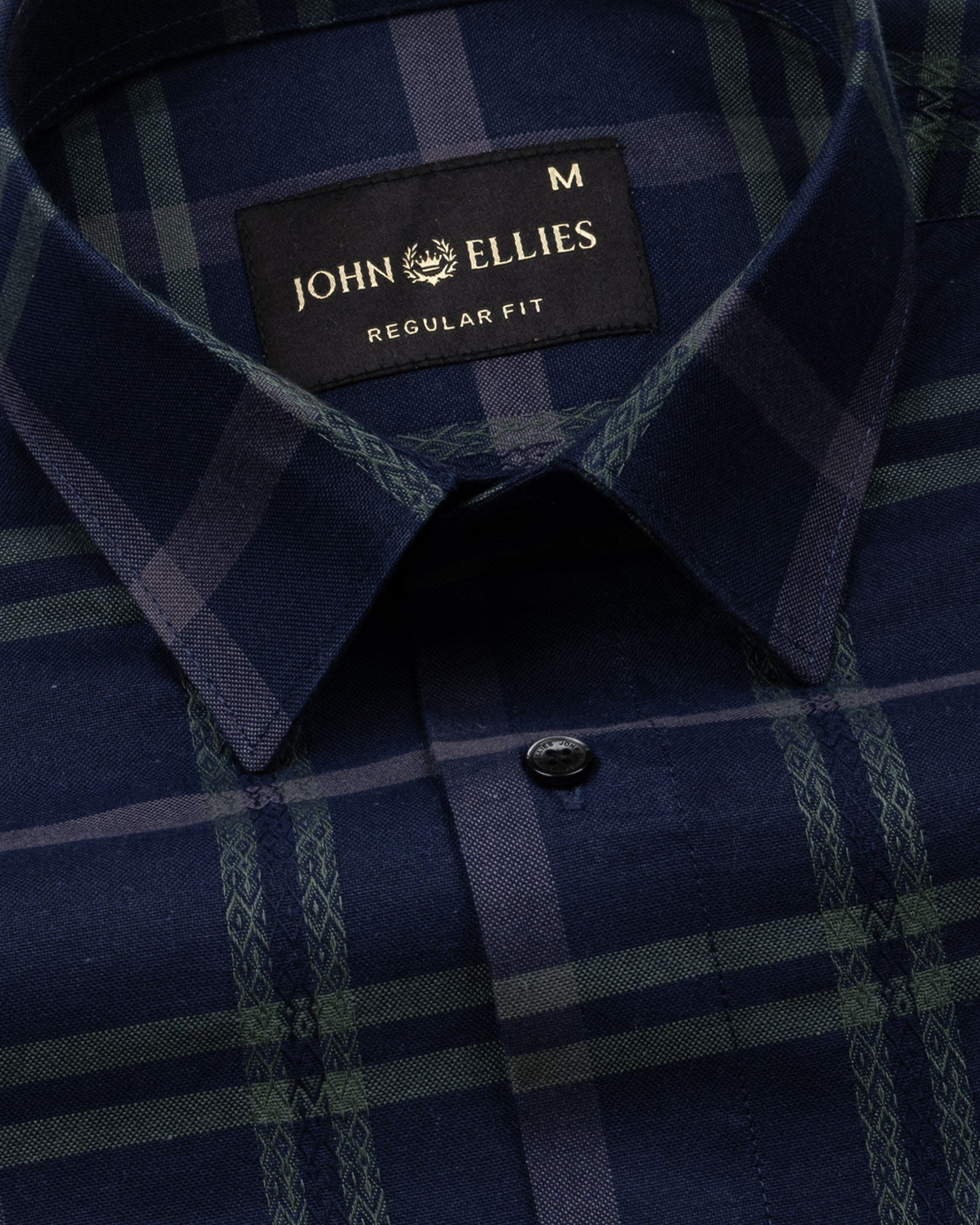 Morlae Blue Cotton Check Shirt - John Ellies