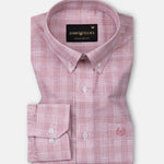 Tickop Pink Check Button Down Linen Shirt - John Ellies