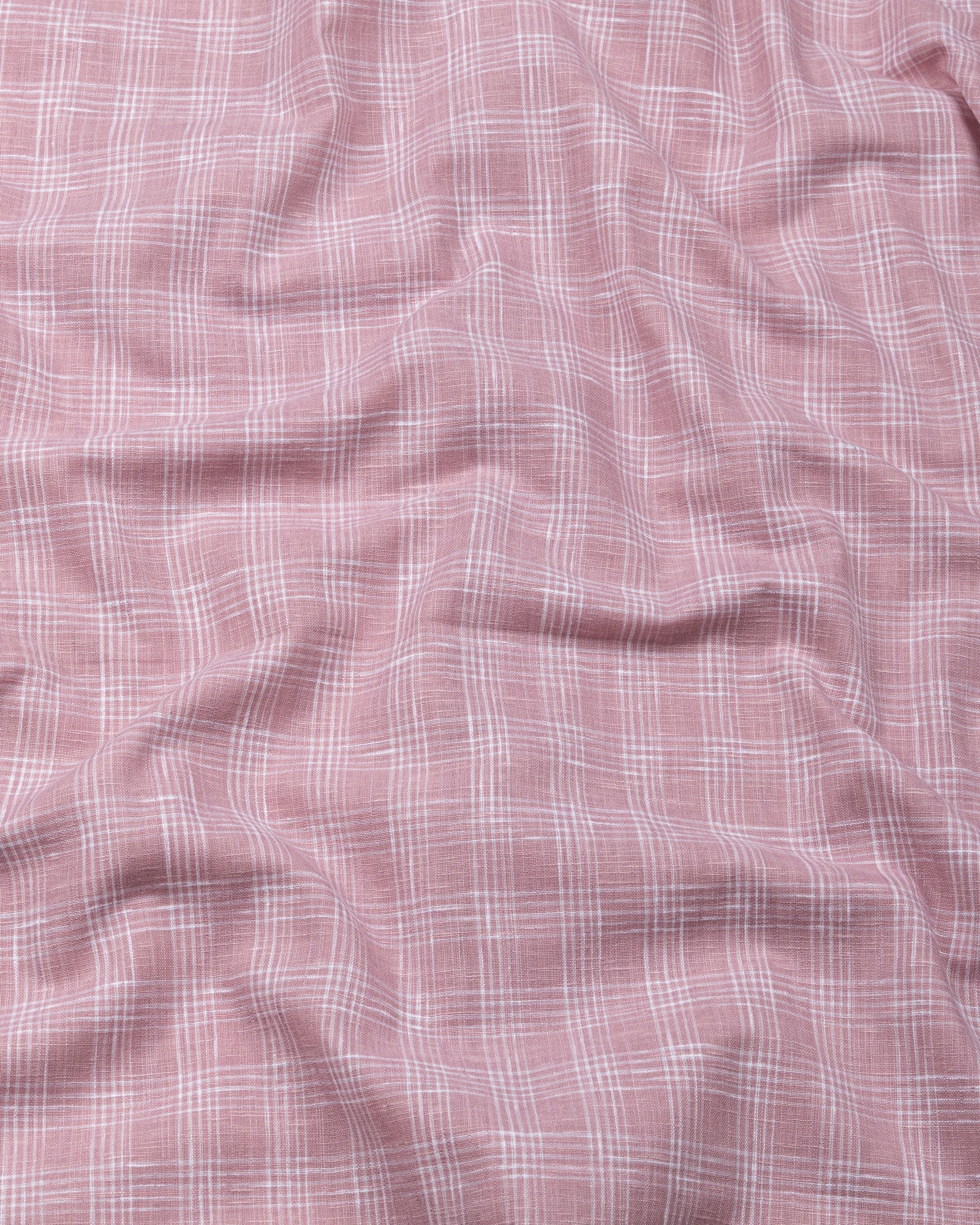 Tickop Pink Check Button Down Linen Shirt - John Ellies