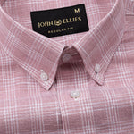 Tickop Pink Check Button Down Linen Shirt - John Ellies