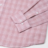 Tickop Pink Check Button Down Linen Shirt - John Ellies