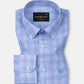 Tickop Blue Check Button Down Linen Shirt - John Ellies
