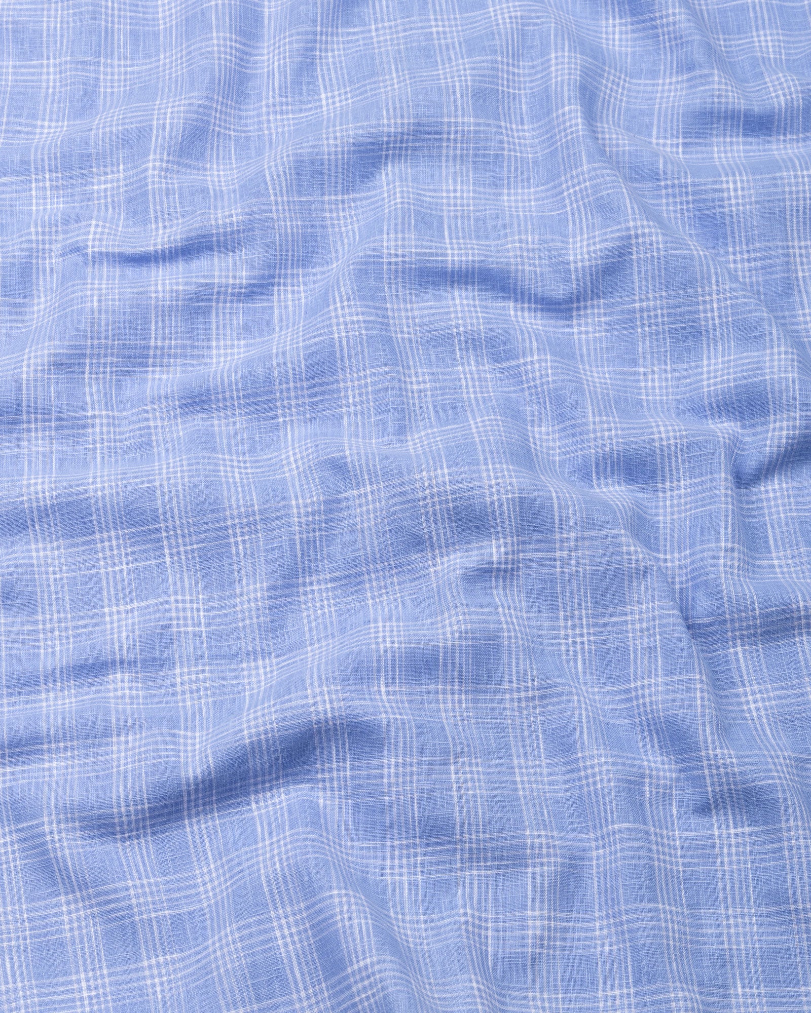 Tickop Blue Check Button Down Linen Shirt - John Ellies