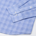 Tickop Blue Check Button Down Linen Shirt - John Ellies