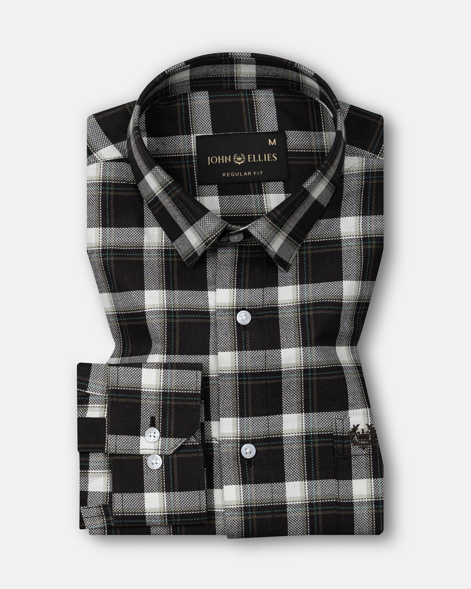 Nexuis Brown Premium Cotton Check Shirt - John Ellies