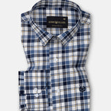 Nexuis Blue Premium Cotton Check Shirt - John Ellies