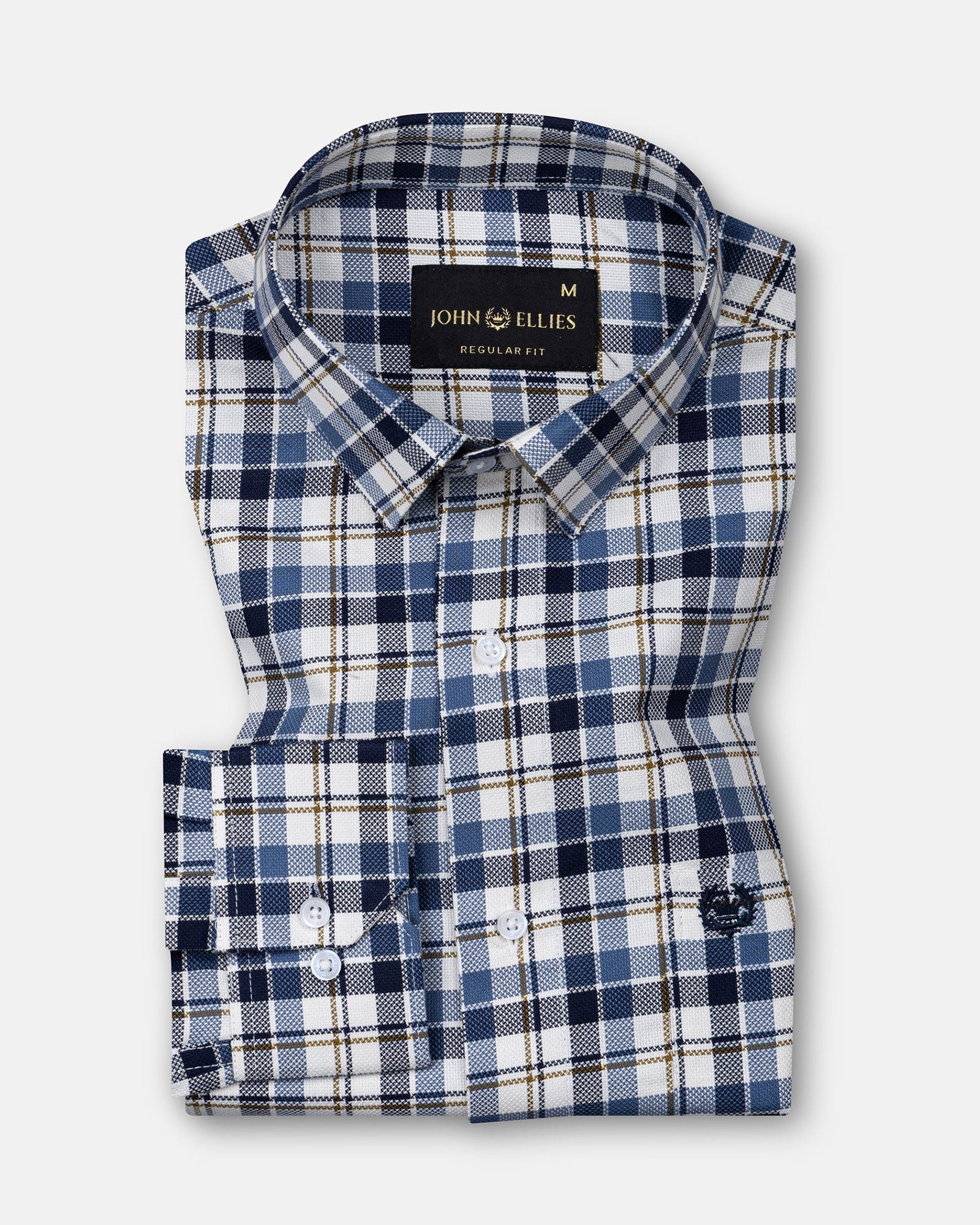 Nexuis Blue Premium Cotton Check Shirt - John Ellies