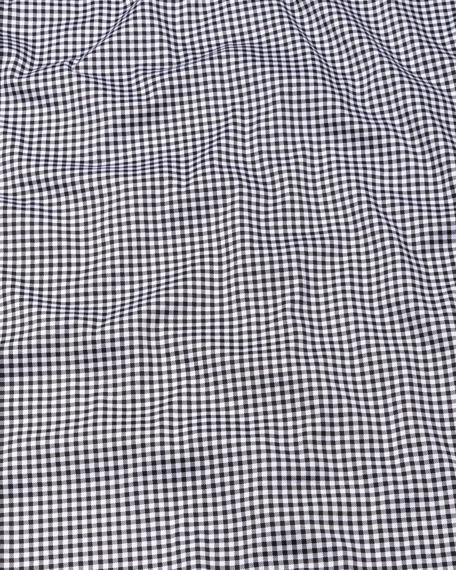 Emblem Black Check Button Down Cotton Shirt - John Ellies