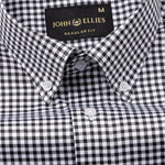 Emblem Black Check Button Down Cotton Shirt - John Ellies