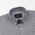 Emblem Black Check Button Down Cotton Shirt - John Ellies