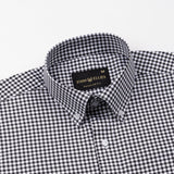 Emblem Black Check Button Down Cotton Shirt - John Ellies
