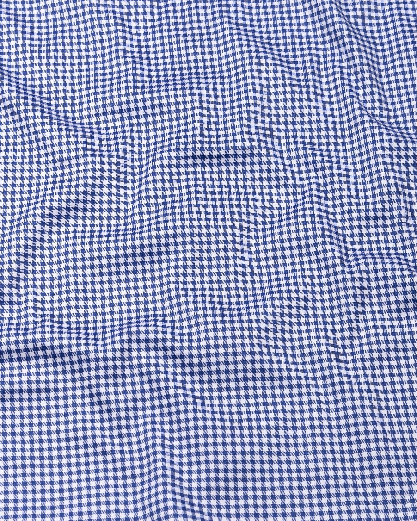 Emblem Blue Check Button Down Cotton Shirt - John Ellies