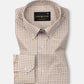 Emblem Brown Check Button Down Cotton Shirt - John Ellies