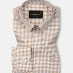 Brule Brown Houndstooth Check Cotton Shirt - John Ellies