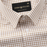 Brule Brown Houndstooth Check Cotton Shirt - John Ellies