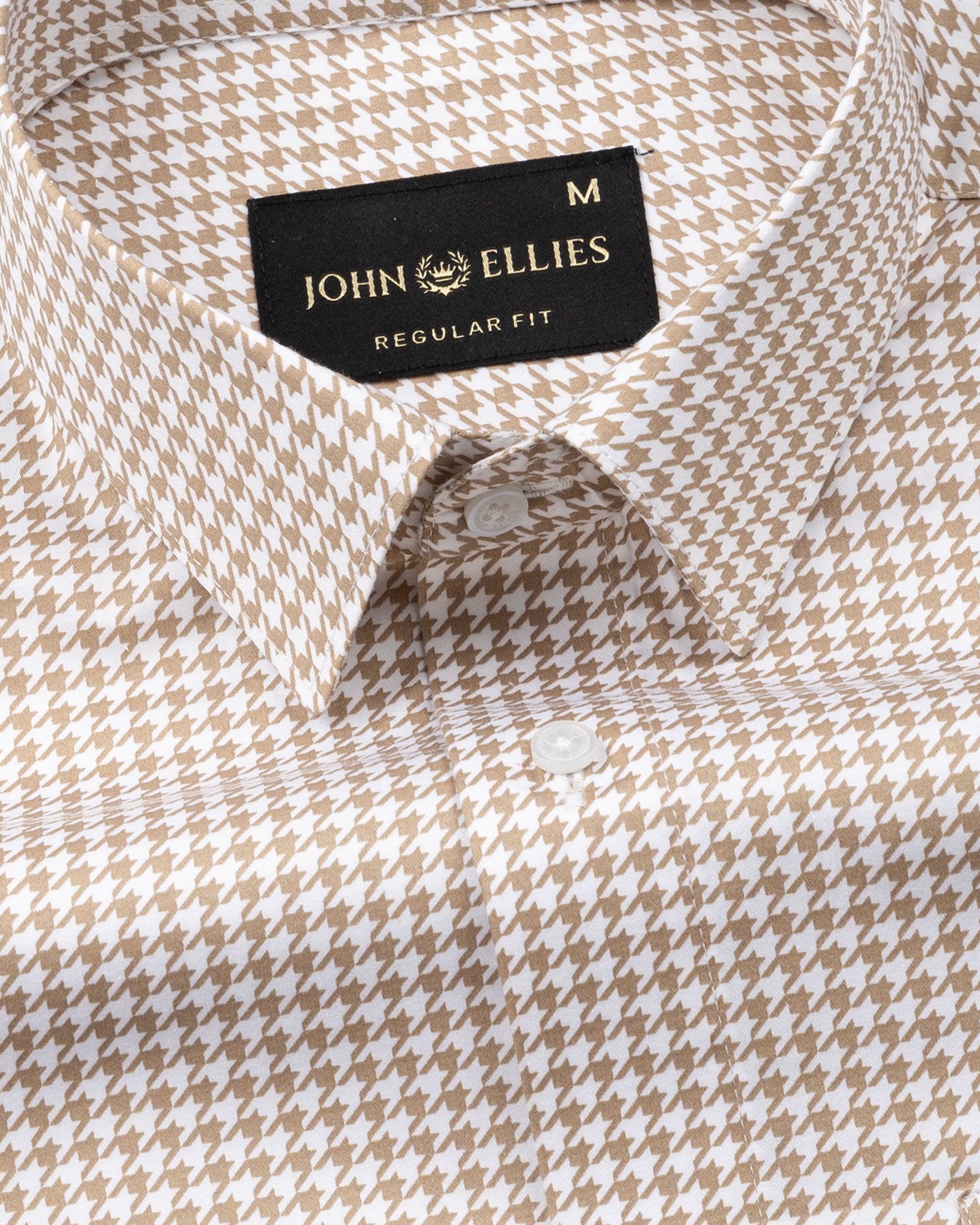 Brule Brown Houndstooth Check Cotton Shirt - John Ellies