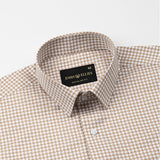 Brule Brown Houndstooth Check Cotton Shirt - John Ellies
